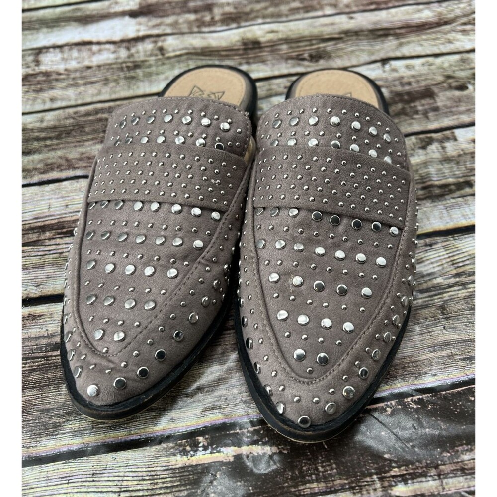 Beast Fashion Richie Studded Taupe Mules Women's Size 6